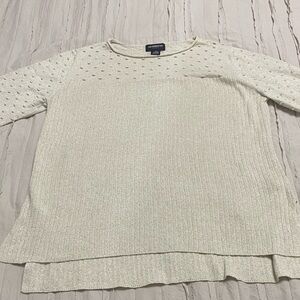 Liz Claiborne Cream Chunky Knit Crew Neck Sweater